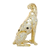 16" Gold Leopard Glam Statue