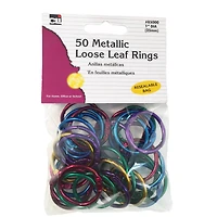 Charles Leonard 1" Metallic Book Rings, 3 Packs of 50