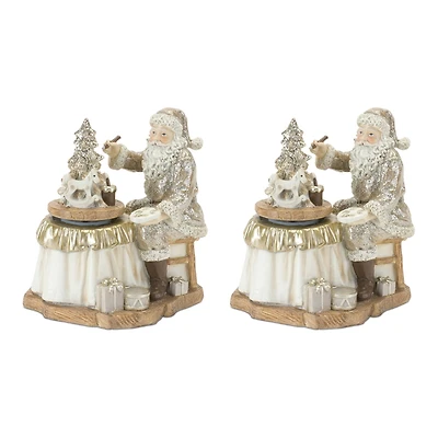 6.5" Santa with Spinning Christmas Tree Set