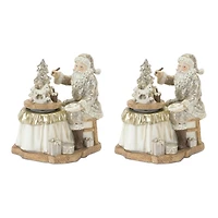 6.5" Santa with Spinning Christmas Tree Set