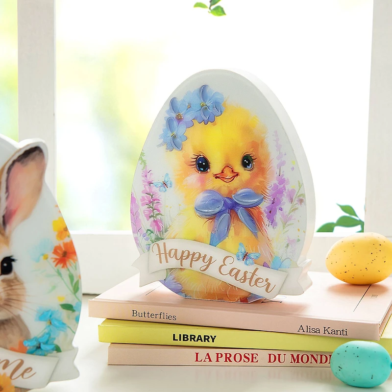 Glitzhome® 6" Easter Egg Chick Table Décor Set