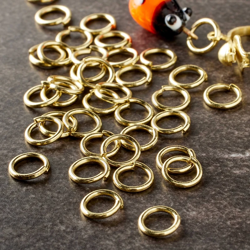 12 Pack: Gold Finish Jump Rings by Bead Landing™