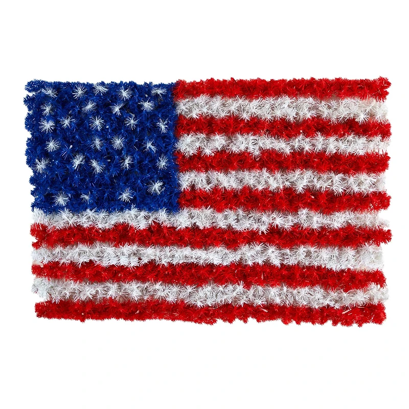 3ft. Pre-Lit Red, White & Blue American Flag Wall Panel, Warm LED Lights