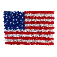 3ft. Pre-Lit Red, White & Blue American Flag Wall Panel, Warm LED Lights
