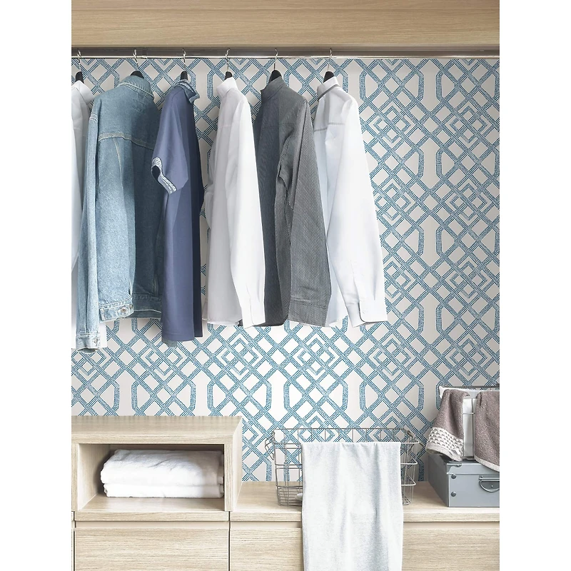 NuWallpaper Blue Tanner Peel & Stick Wallpaper