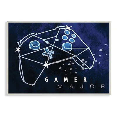 Stupell Industries Gamer Major Phrase Controller Constellation Outer Space Wood Wall Plaque