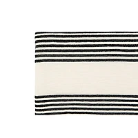 Hello Honey® Black & Cream Striped Cotton & Chenille Woven Throw Blanket with Tassels
