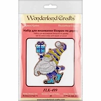 Wonderland Crafts Gnome with Present Bead Embroidery on Wood Kit