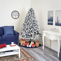 7ft. Unlit Flocked West Virginia Fir Artificial Christmas Tree