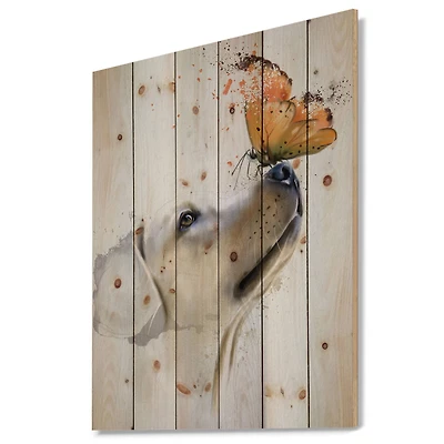 Designart - Golden Retriever Dog with Butterfly