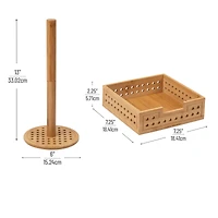 Mind Reader Lattice Bamboo Paper Towel & Napkin Holder Set