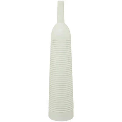 The Novogratz White Metal Grooved Vase 8" x 8" x 36"