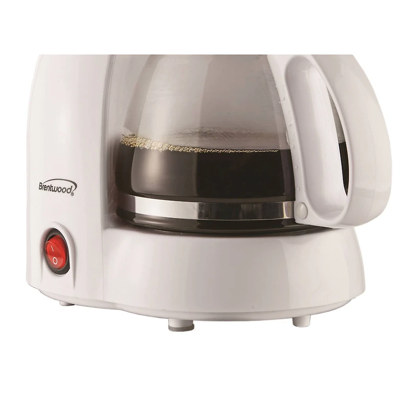 Brentwood 4-Cup White Coffee Maker