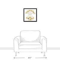 Autumn Hay Wreath Canvas Wall Art with Black Frame