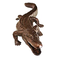 Design Toscano 44" Piped Cast Bronze Prowling Alligator Garden Statue
