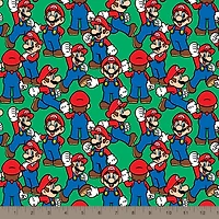 Nintendo® Super Mario Green Packed Mario Cotton Fabric