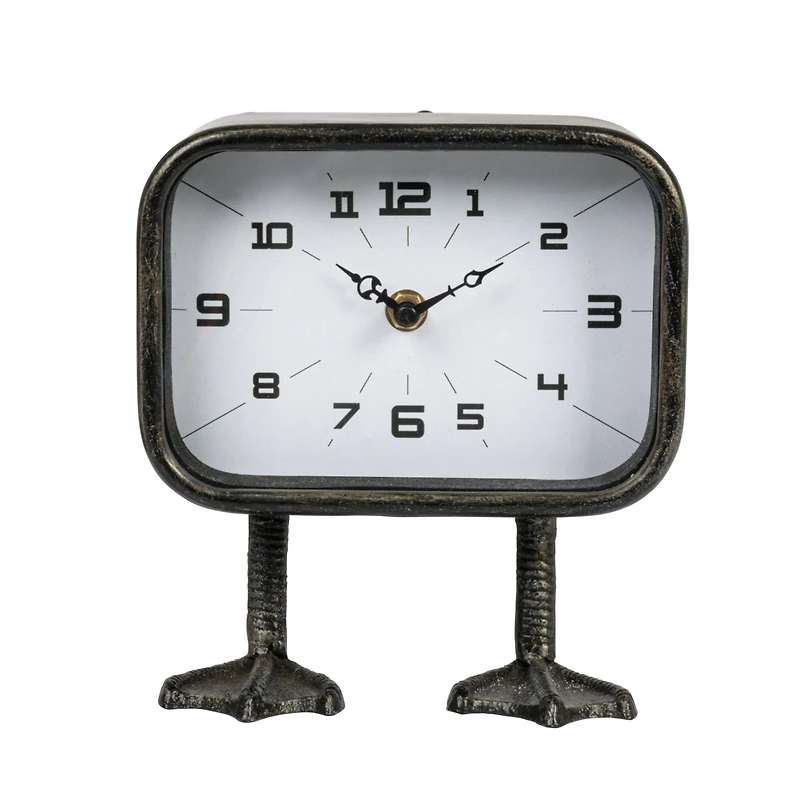 Hello Honey® 7.7" Metal Standing Clock with Duck Feet