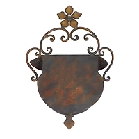 18" Dark Brown Iron Traditional Planter