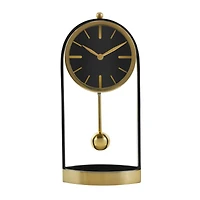 13" Gold Aluminum Tall Clock with Swinging Ball Pendulum