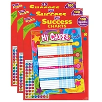 Trend Enterprises® Praise Words 'n Stars Chore Charts, 3 Packs of 25 Sheets
