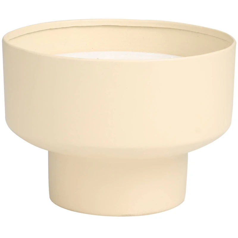 White Wax Sweet Bamboo Scented Candle with Elevated Matte Tan Container