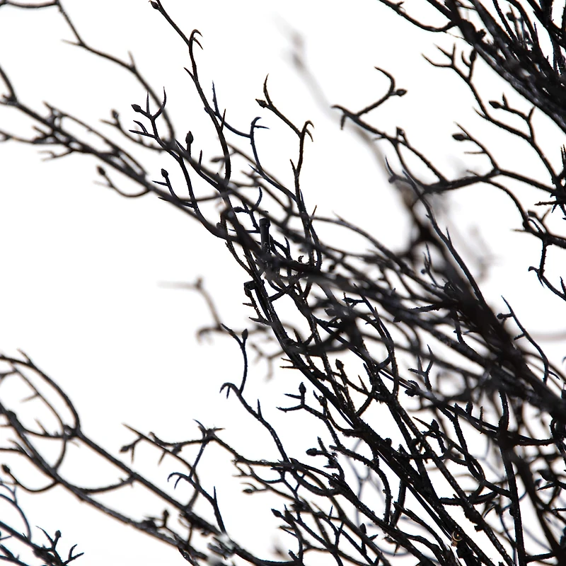 4ft. Pre-Lit LED Halloween Black Twig Artificial Fall Tree in Burlap Planter