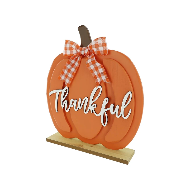15.5" Thankful Pumpkin with Ribbon Tabletop Décor by Ashland®