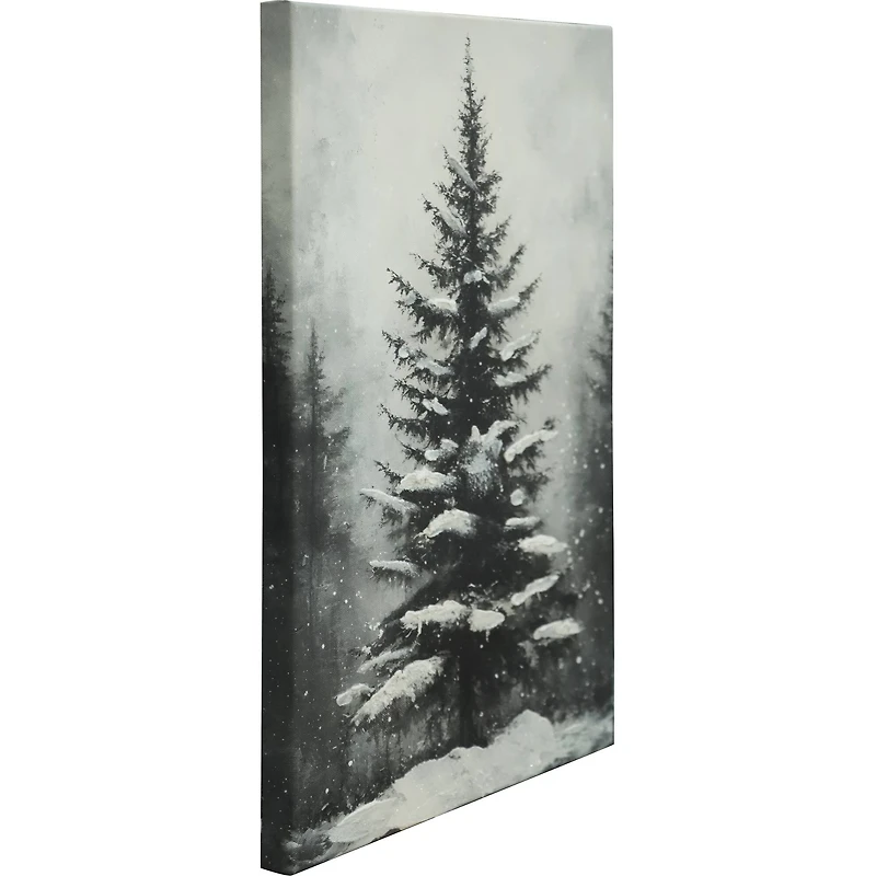12" x 16" Black & White Snowy Tree Canvas Wall Décor by Ashland®