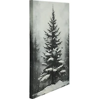 12" x 16" Black & White Snowy Tree Canvas Wall Décor by Ashland®