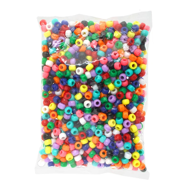 John Bead 9mm Assorted Opaque Plastic Pony Beads, 1,000ct.