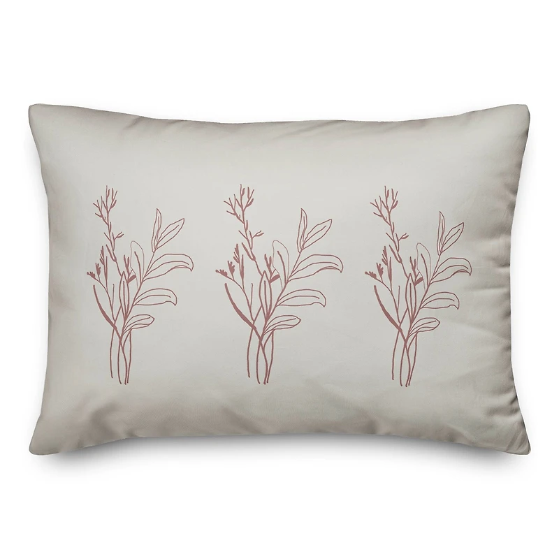 Floral Two Tone 14" x 20" Throw Pillow