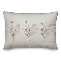 Floral Two Tone 14" x 20" Throw Pillow