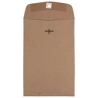 JAM Paper 6" x 9" Brown Kraft Paper Bag Premium Invitation Envelopes with Clasp Closure