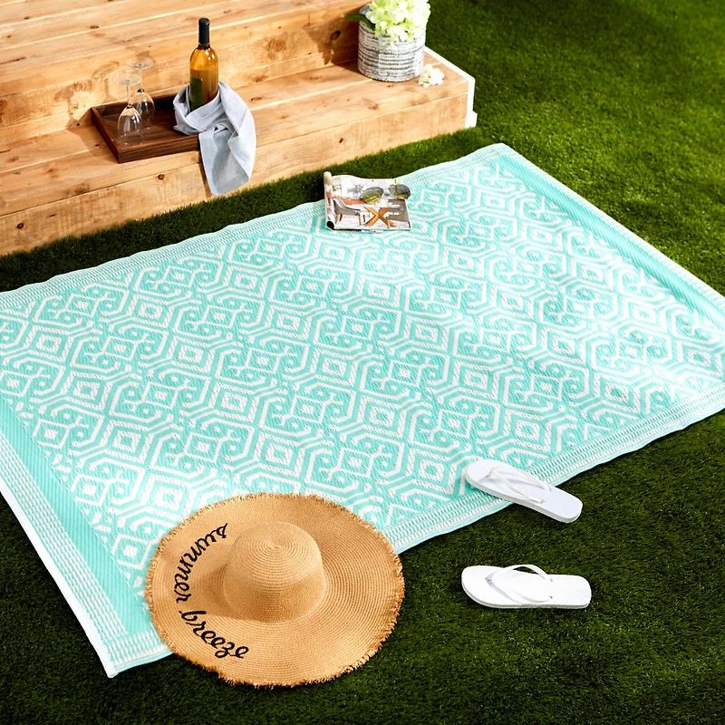 DII® Aqua Moroccan Rug, 4ft. x 6ft.