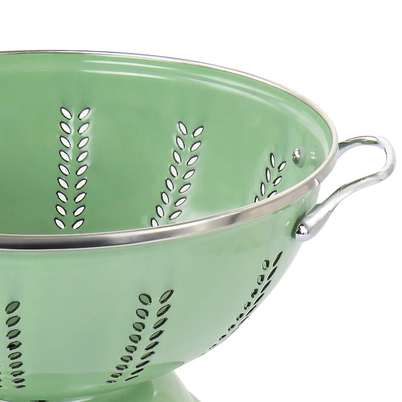 Gibson Home Plaza Cafe Green 4 Quart Enamel Colander
