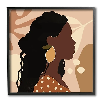 Stupell Industries Woman with Lemon Earrings Black Framed Wall Art