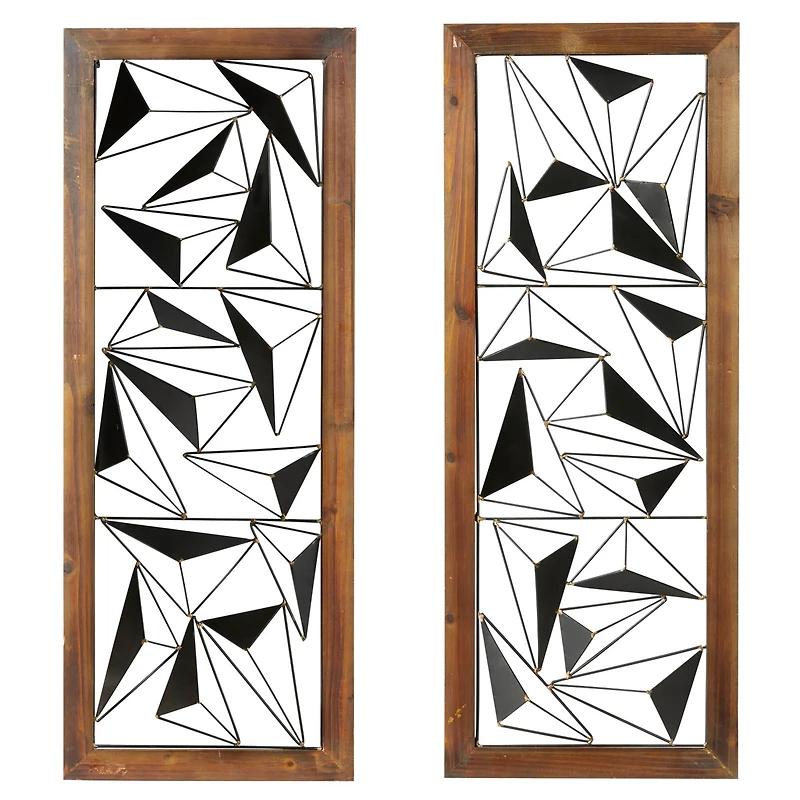 Black & White Geometric Metal Wall Art Set, 2ct.