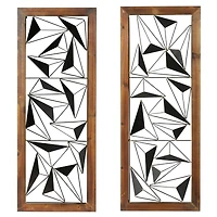 Black & White Geometric Metal Wall Art Set, 2ct.