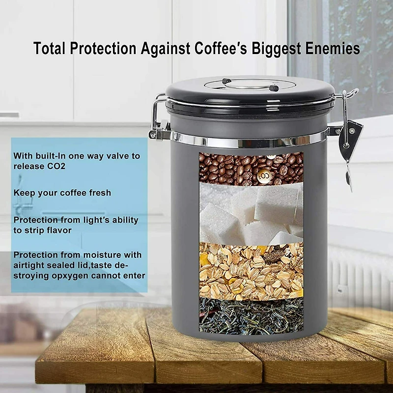NEX™ 22oz. Airtight Stainless Steel Coffee Canister