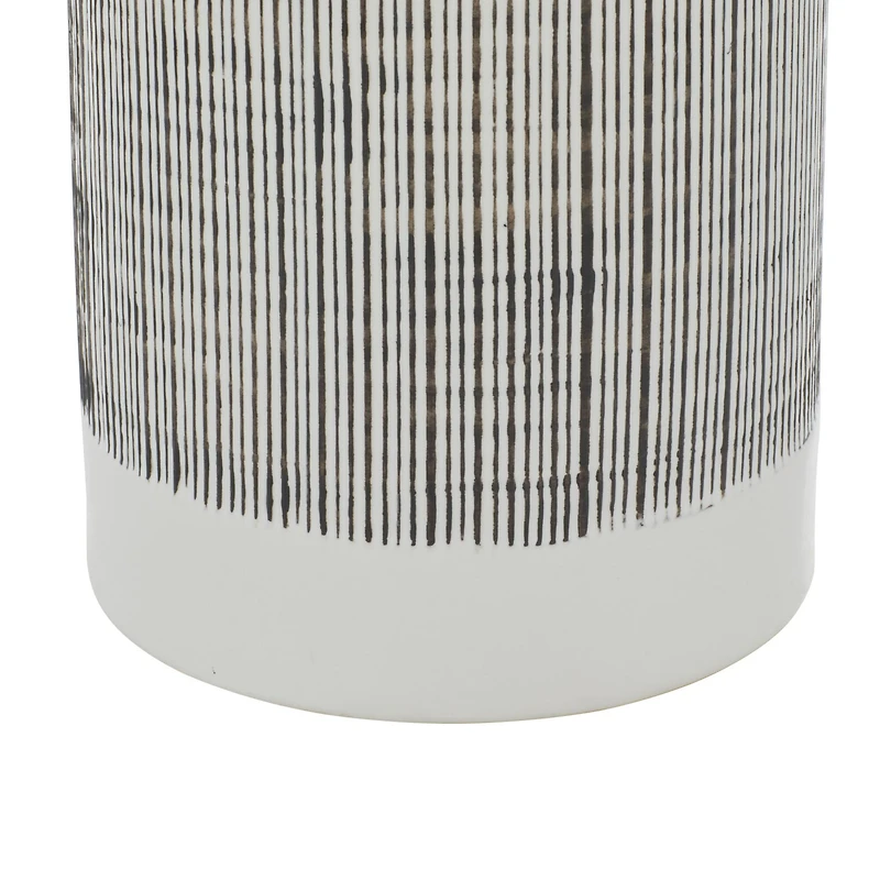 Black and White Ceramic Modern Jars, set of 2, 13", 11"