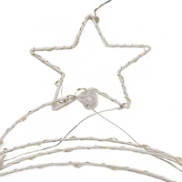 37" Pre-Lit LED Hanging Metal Wire Tree Decoration