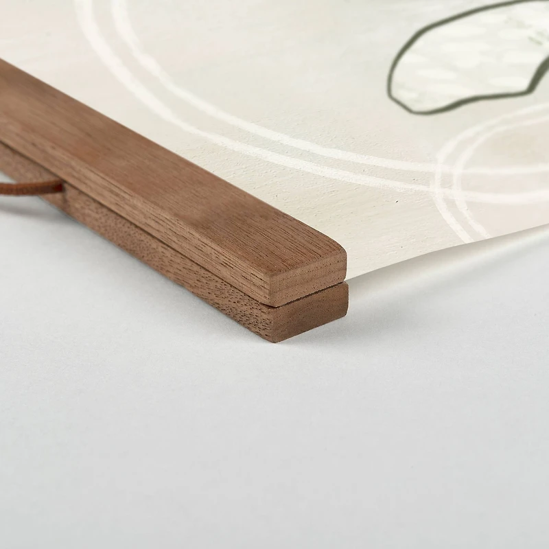 Abstract Rabbit 12" x 18" Teak Hanging Canvas