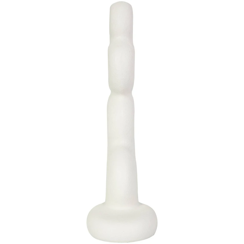 18" White Abstract Stacked Circle Ring Sculpture