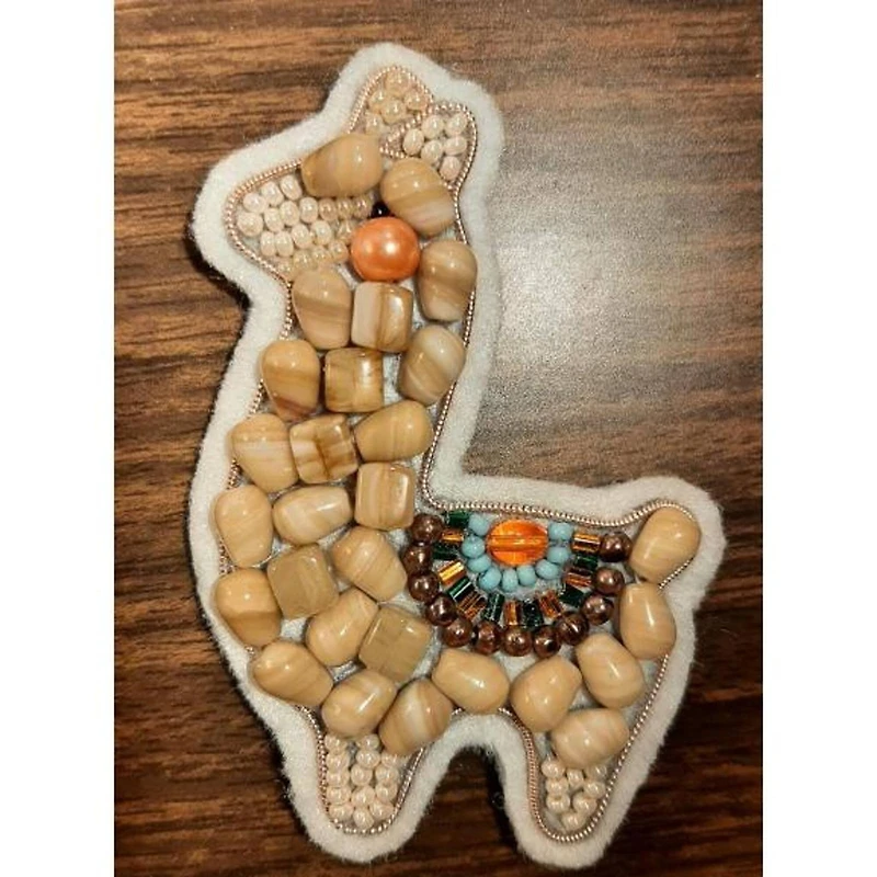 Crystal Art Beadwork Kit For Creating Broоch Lama