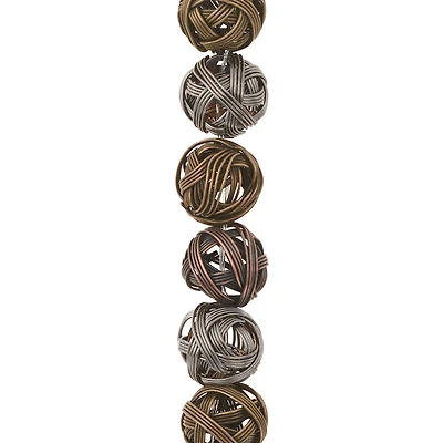 12 Pack:  Multicolor Wire Ball Metal Beads, 15mm by Bead Landing™