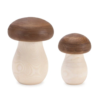 Wood Mushroom Box Décor Set