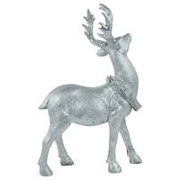 10.75" Silver Reindeer Glittered Christmas Tabletop Decoration
