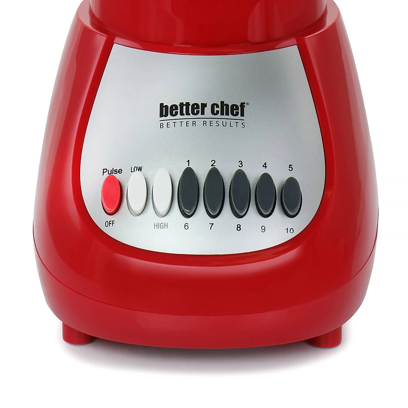Better Chef Red 42oz. 10-Speed 350-Watt Glass Jar Blender