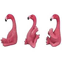 Design Toscano 5.5" Zen of Pink Flamingos Yoga Garden Statue Set