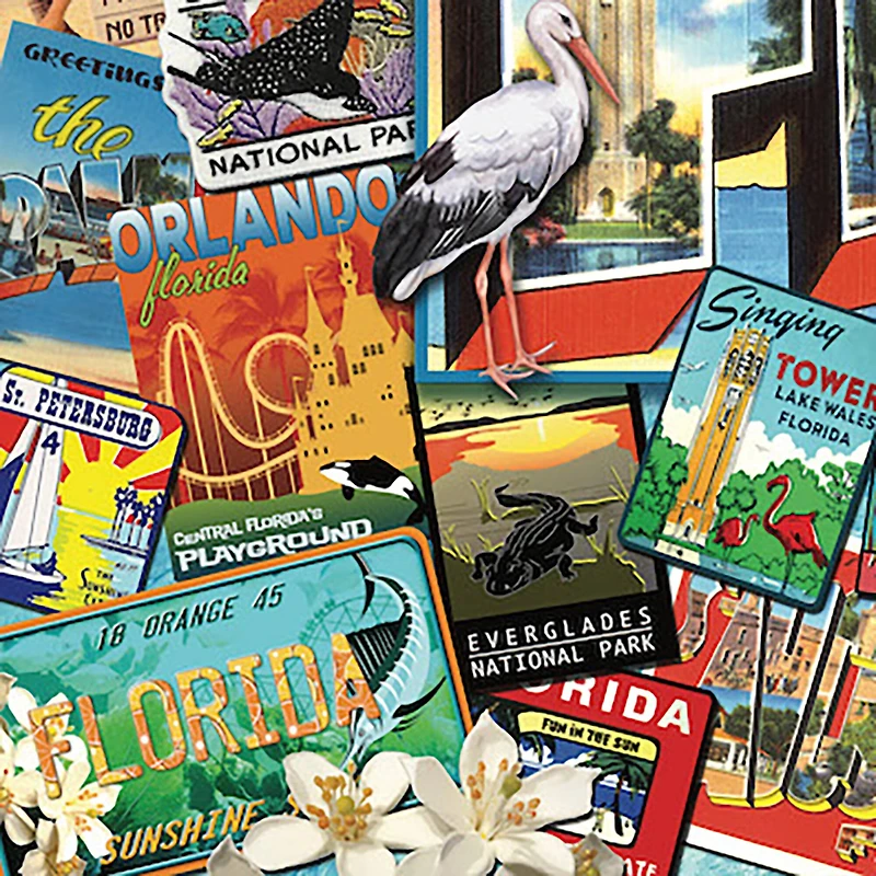 Hart Puzzles Greetings from Florida by Kate Ward Thacker 1,000 Piece Jigsaw Puzzle